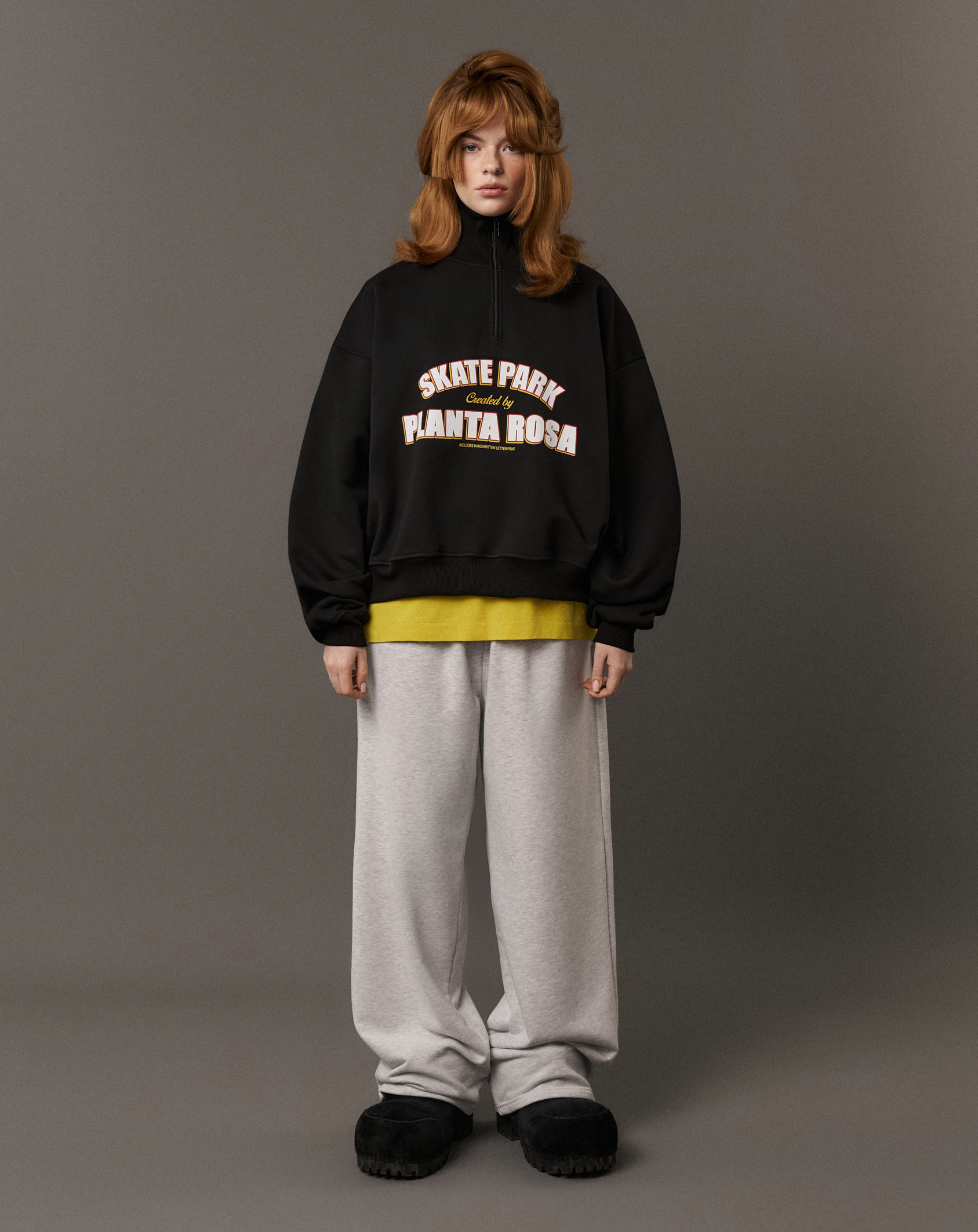 LETTER PRINT ANORAK 470-BLACK