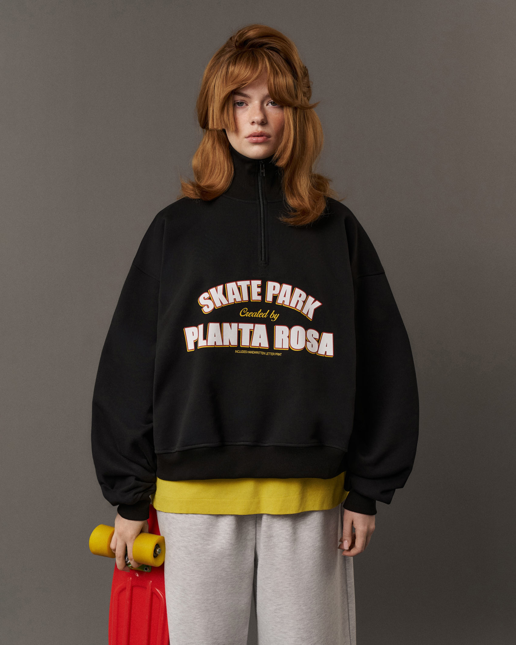 LETTER PRINT ANORAK 470-BLACK