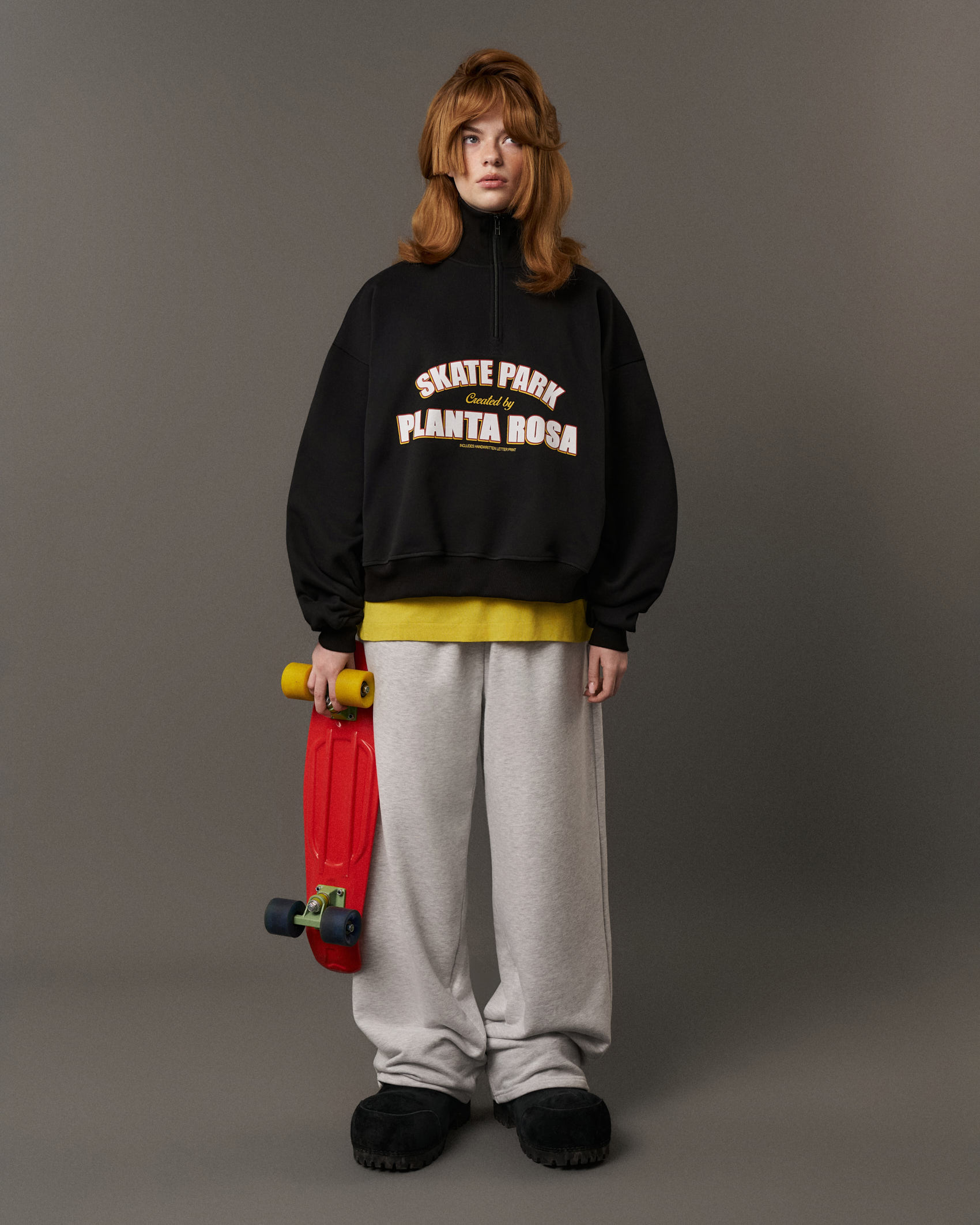LETTER PRINT ANORAK 470-BLACK